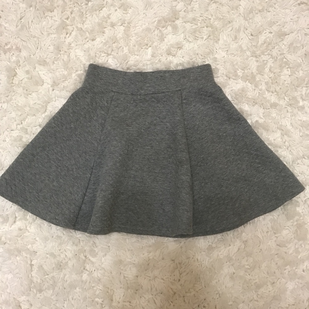 Grey flared mini skirt